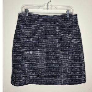 Ann Taylor blue black white striped career dressy skirt - 10P 10 petite
